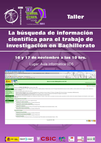 Cartel La búsquedad de información científica para el trabajo de investigación en Bachillerato